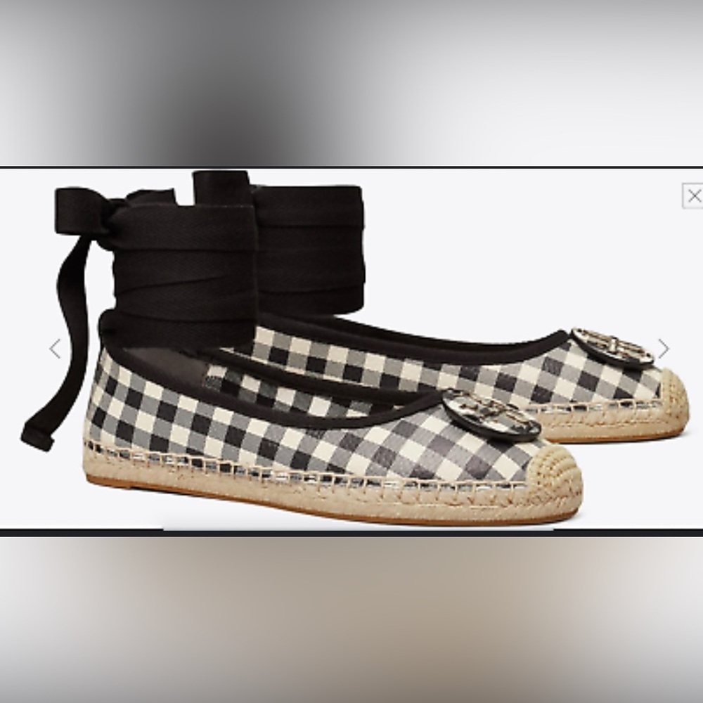 Tory Burch Minnie Printed Leather Ballet Flat Espadrille. So darling!